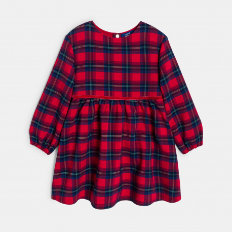 Okaidi Robe a carreaux rouge Fille