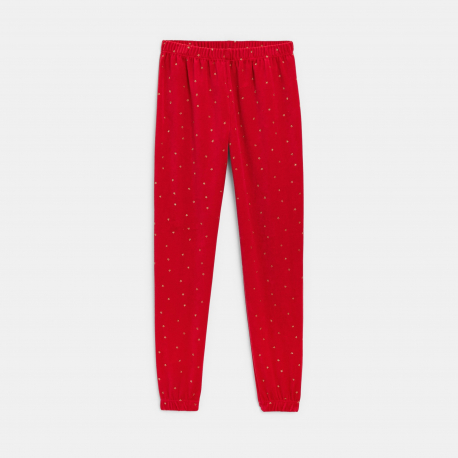 Okaidi Pyjama 2 pieces en velours rouge Fille