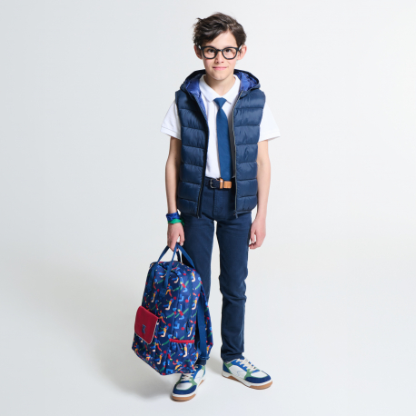 Okaidi Μπουφάν αμάνικο με κουκούλα σε ναυτικό μπλε