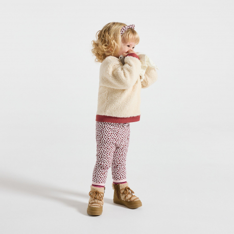 Obaibi Φούτερ από χνουδωτό ύφασμα και κολάν ζέρσεϊ εμπριμέ για μωρά κοριτσάκια