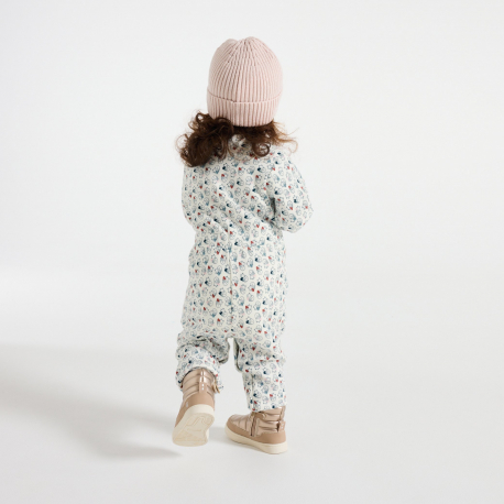 Obaibi Φορμάκι ολόσωμο μπεζ με μοτίφ γάτα για μωρά κοριτσάκια