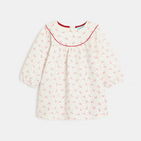 Obaibi Robe ample imprimee et legging blanc bebe fille