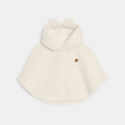 Obaibi Κάπα με κουκούλα από χοντρό χνουδωτό ύφασμα λευκή για νεογέννητα Unisex
