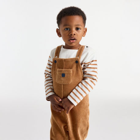 Obaibi Σαλοπέτα από κοτλέ βελούδο σε ανοιχτό καφέ για μωρά αγοράκια