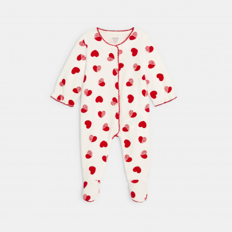 Obaibi Φορμάκι ύπνου από βελούδο, καρδιές, λευκό για μωρά κοριτσάκια