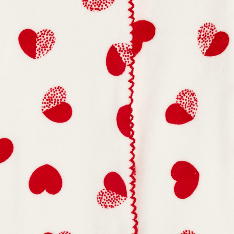 Obaibi Φορμάκι ύπνου από βελούδο, καρδιές, λευκό για μωρά κοριτσάκια