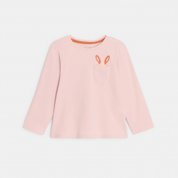 Obaibi Μπλούζα μακρυμάνικη λαγουδάκι, ροζ για μωρά κοριτσάκια