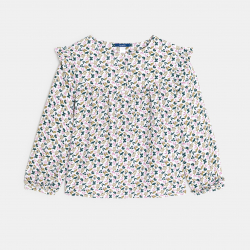 Okaidi Μπλούζα με βολάν με τυπωμένα σχέδια γκρι για κορίτσια