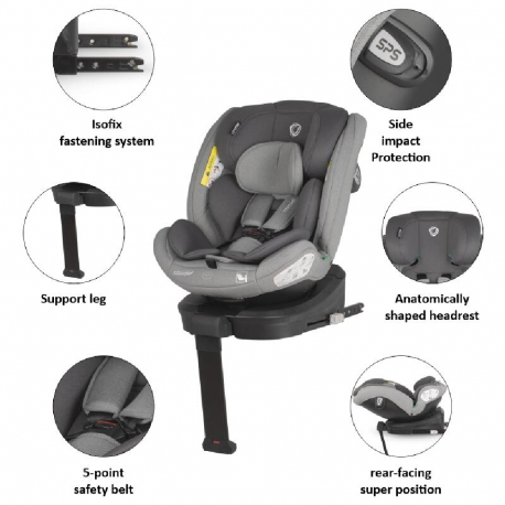 Κάθισμα αυτοκινήτου i-Size Coccolle Sidra Moonlit Grey 40-150 cm