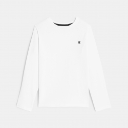 Okaidi Μπλούζα μακρυμάνικη, μονόχρωμη, λευκή για αγόρια