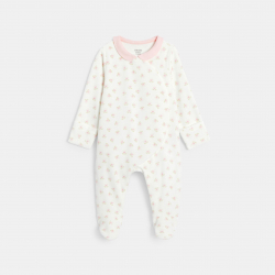 Obaibi Φορμάκι ύπνου από βελούδο, φλοράλ, λευκό για μωρά κοριτσάκια