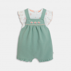 Obaibi Σαλοπέτα κοντή, βαμβακερή με ιδιαίτερο σχέδιο και  κορμάκι με μοτίφ  φράουλες γι