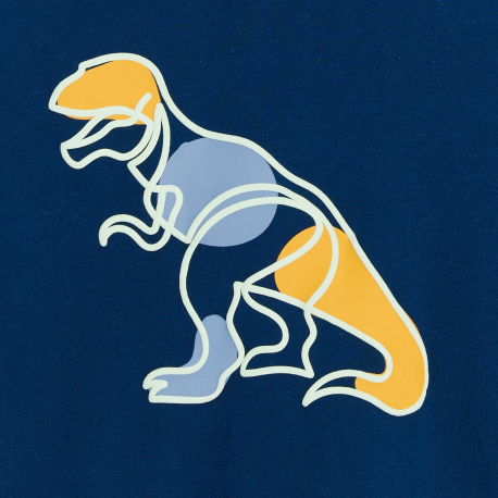 Okaidi T-shirt bleu a motif dinosaure Garcon