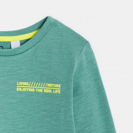 Okaidi T-shirt manches longues motif dos vert Garcon