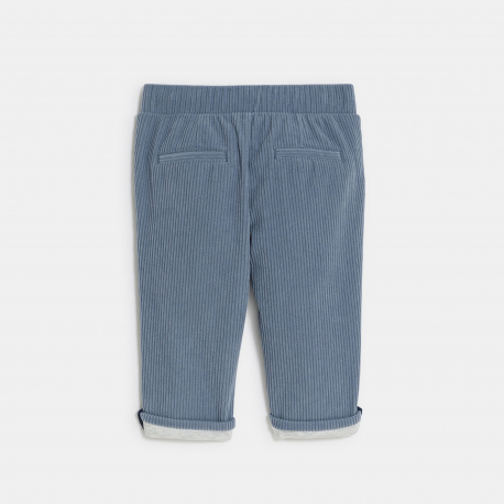 Obaibi Παντελόνι από βελούδο κοτλέ μαλακό  μπλε για μωρά αγοράκια