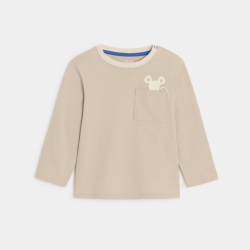 Obaibi T-shirt beige a motif animalier bebe garcon