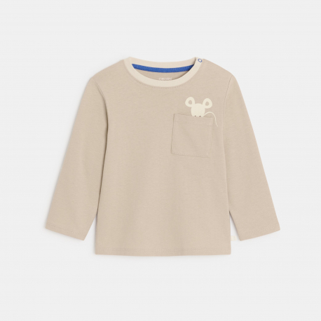 Obaibi Μπλούζα μπεζ  με μοτίφ  ζωάκια για μωρά αγοράκια