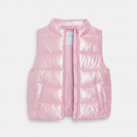 Obaibi Μπουφάν αμάνικο σε ροζ ιριδίζον για μωρά κοριτσάκια