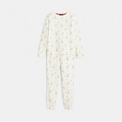 Okaidi Ensemble de pyjama blanc a motif festif Fille