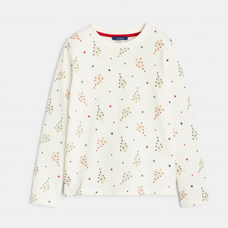 Okaidi Ensemble de pyjama blanc a motif festif Fille