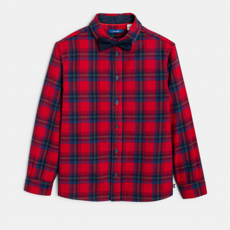 Okaidi Chemise a carreaux rouge Garcon