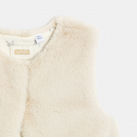 Okaidi Μπολερό από οικολογική γούνα λευκό για κορίτσια