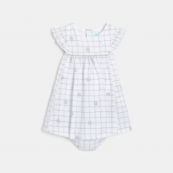 Obaibi Φόρεμα για επίσημες περιστάσεις με καρό λευκό για μωρά κοριτσάκια