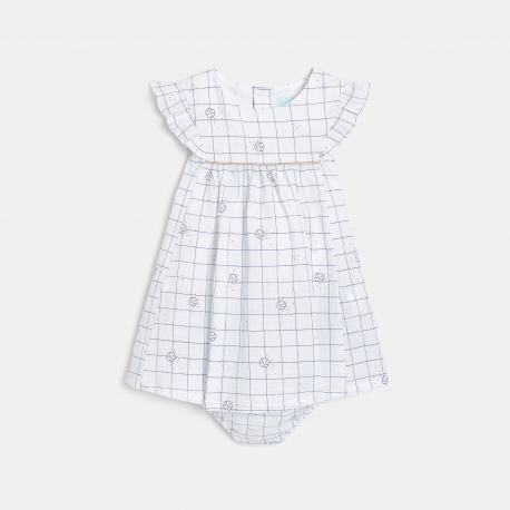 Obaibi Φόρεμα για επίσημες περιστάσεις με καρό λευκό για μωρά κοριτσάκια