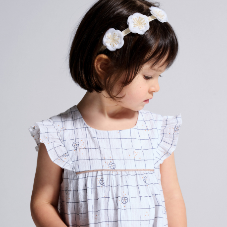 Obaibi Φόρεμα για επίσημες περιστάσεις με καρό λευκό για μωρά κοριτσάκια