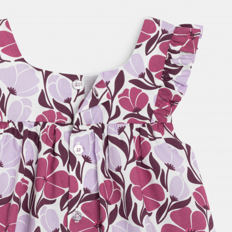 Obaibi Φόρεμα με τιράντες από φλοράλ βιολετί για μωρά κοριτσάκια