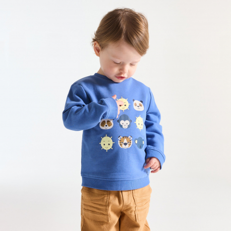 Obaibi Φούτερ από χνουδωτό ύφασμα με ζωάκια για μωρά αγοράκια