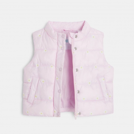 Obaibi Μπουφάν αμάνικο σε φλοράλ σχέδιο για μωρά κοριτσάκια