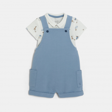 Obaibi Σαλοπέτα κοντή, βαμβακερή με ιδιαίτερο σχέδιο και  κορμάκι με μοτίφ ζωάκια, για