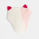Obaibi Καλτσάκια με αντιολισθητική προστασία, καρδιά, για μωρά κοριτσάκια (σετ των 2)