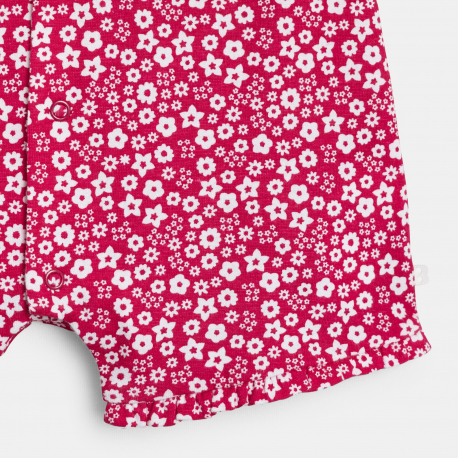 Obaibi Φορμάκι κοντό φλοράλ ροζ για μωρά κοριτσάκια