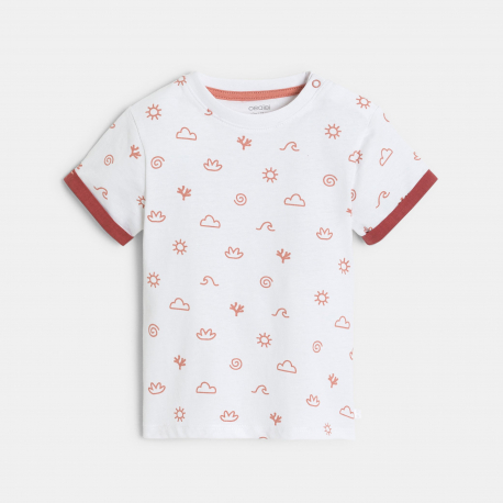 Obaibi Σαλοπέτα κοντή από τζιν ύφασμα και μπλούζα κόκκινη για μωρά αγοράκια