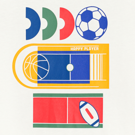 Okaidi Μπλούζα κοντομάνικη με μοτίφ, λευκή, για αγόρια