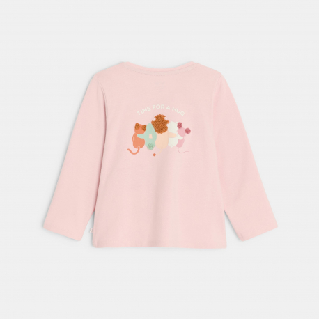 Obaibi Μπλούζα μακρυμάνικη λαγουδάκι, ροζ για μωρά κοριτσάκια