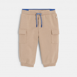 Obaibi Παντελόνι φόρμας από χνουδωτό ύφασμα μπεζ για μωρά κοριτσάκια