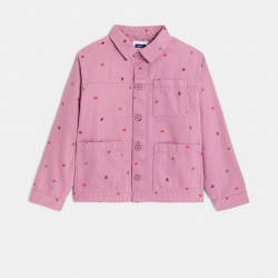 Okaidi Σακάκι από καμβά με μοτίφ πεταλούδα ροζ για κορίτσια