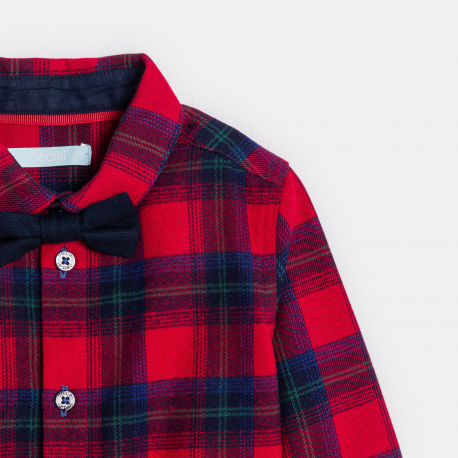 Obaibi Chemise a carreaux rouge bebe garcon