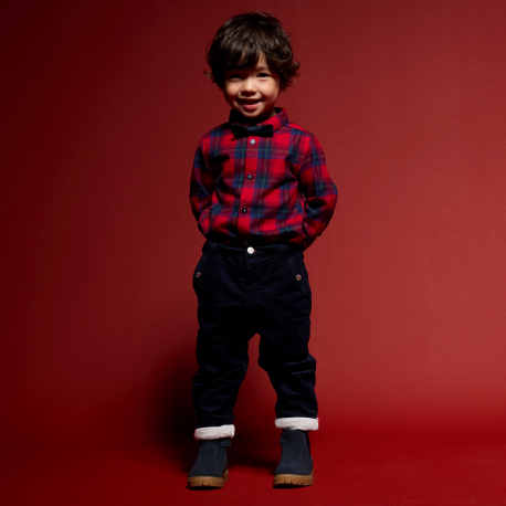 Obaibi Chemise a carreaux rouge bebe garcon