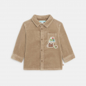 Obaibi Πουκάμισο μπουφάν από κοτλέ βελούδο μπεζ για μωρά αγοράκια