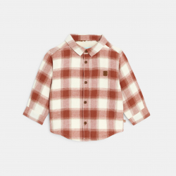 Obaibi Πουκάμισο μπουφάν με επένδυση φλις με καρό κόκκινη για μωρά αγοράκια