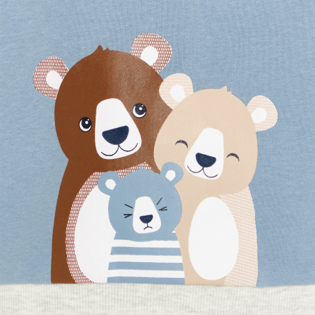 Obaibi Φούτερ από χνουδωτό ύφασμα με αρκουδάκι μπλε για μωρά αγοράκια