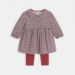 Obaibi Φόρεμα με τυπωμένα λεοπάρ σχέδιο και μπορντό κολάν για μωρά κοριτσάκια