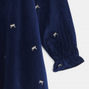 Okaidi Robe bleu marine en velours Fille