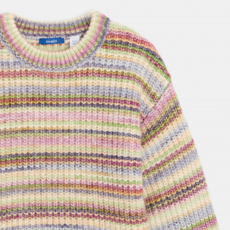 Okaidi Pull raye multicolore Fille