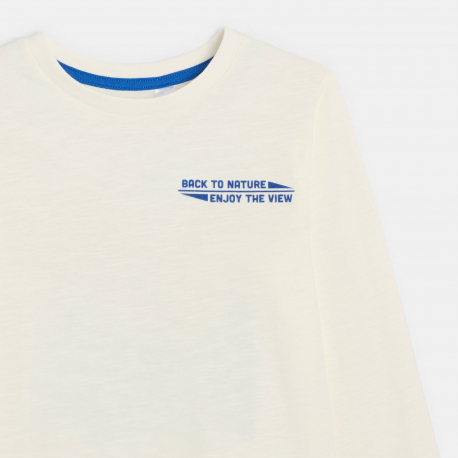 Okaidi T-shirt manches longues motif dos blanc Garcon