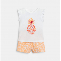 Obaibi Πιτζάμα σε δύο τεμάχια, ανανάς, ροζ  για μωρά κοριτσάκια